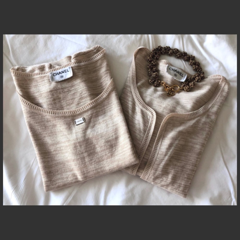 ✨Vintage CHANEL 1999 Collection Sweater Cardigan Set Top Shirt Jacket